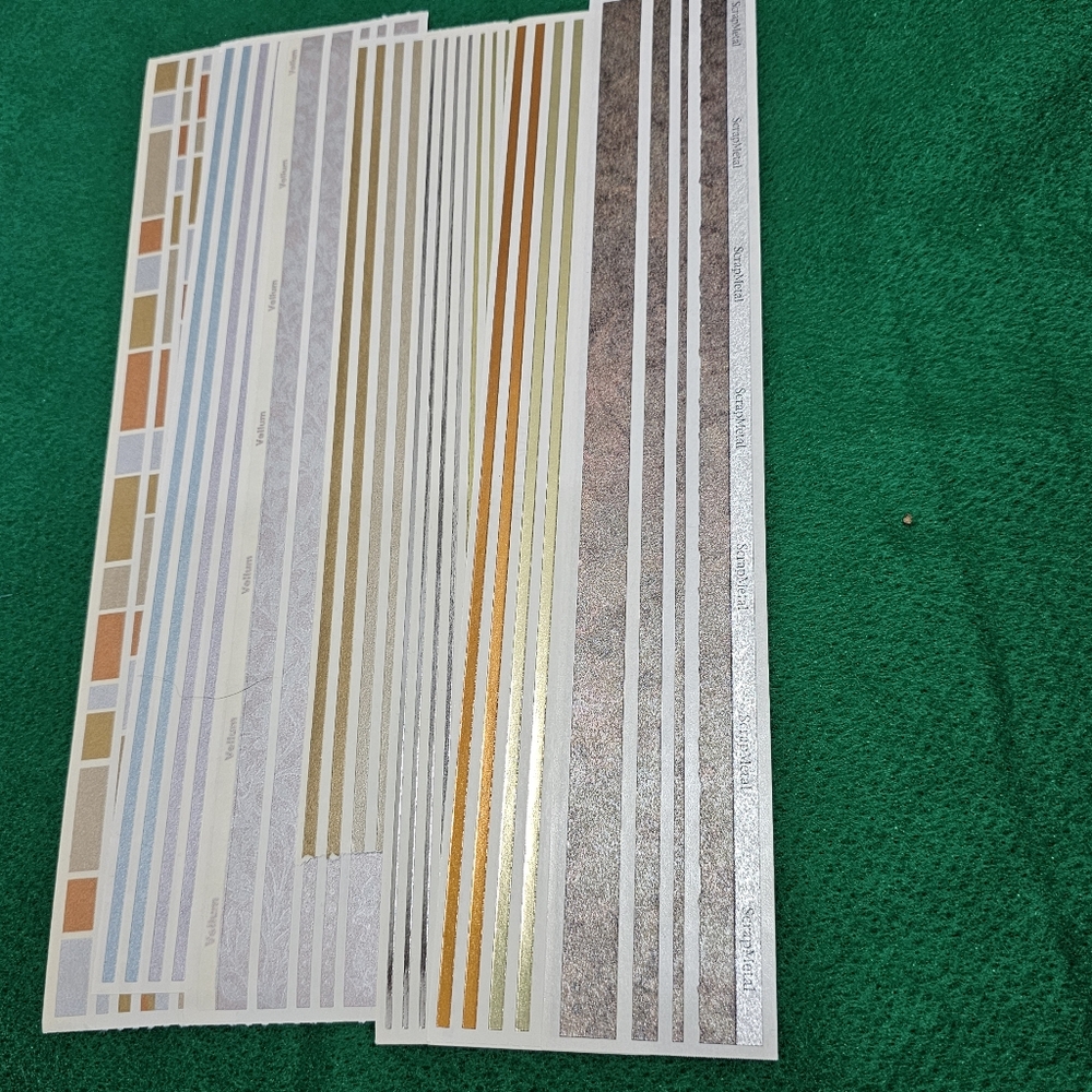 MG 3: Mrs. Grossman's Vellum & Metallic Design Lines Border Sticker Lot-7 Sheets